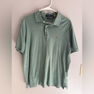 Polo Ralph Lauren Mens Short Sleeve Polo Shirt SZ L Classic Fit Green Pony Logo